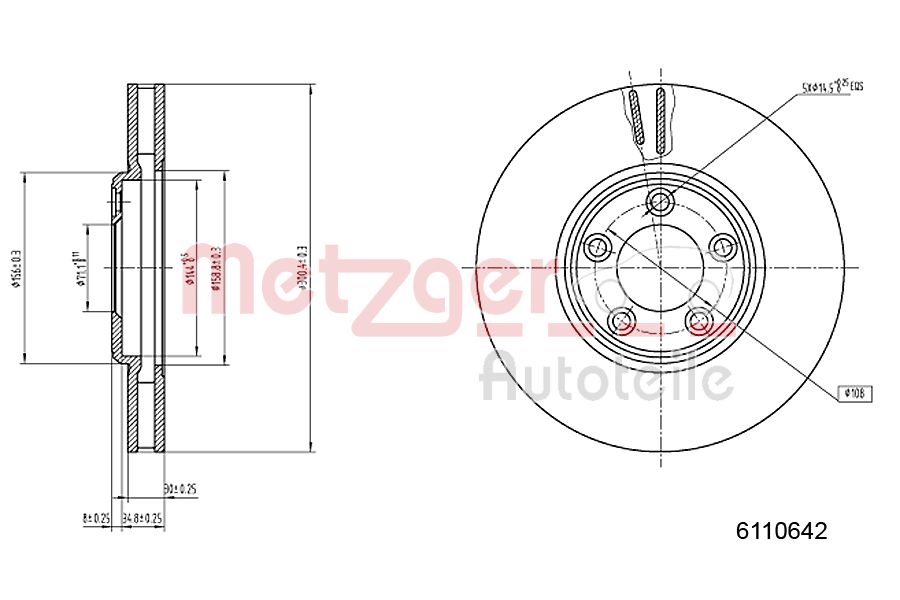 METZGER 6110642 Bremsscheibe