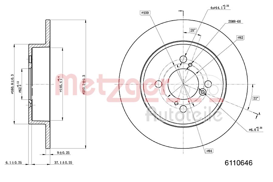 METZGER 6110646 Bremsscheibe