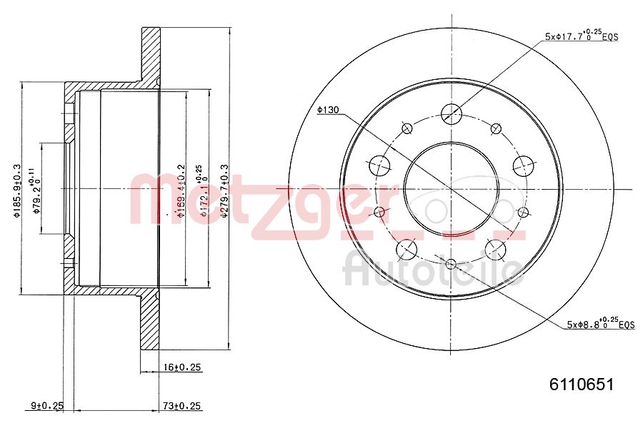 METZGER 6110651 Bremsscheibe
