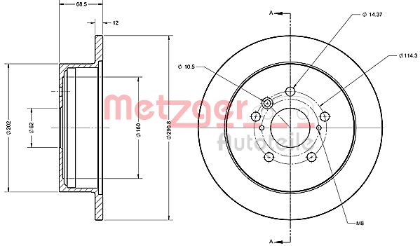 METZGER 6110658 Bremsscheibe