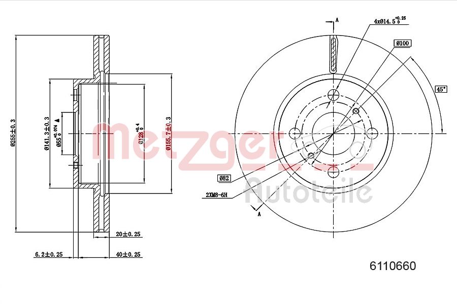 METZGER 6110660 Bremsscheibe