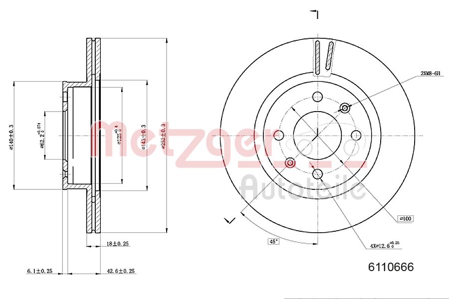 METZGER 6110666 Bremsscheibe