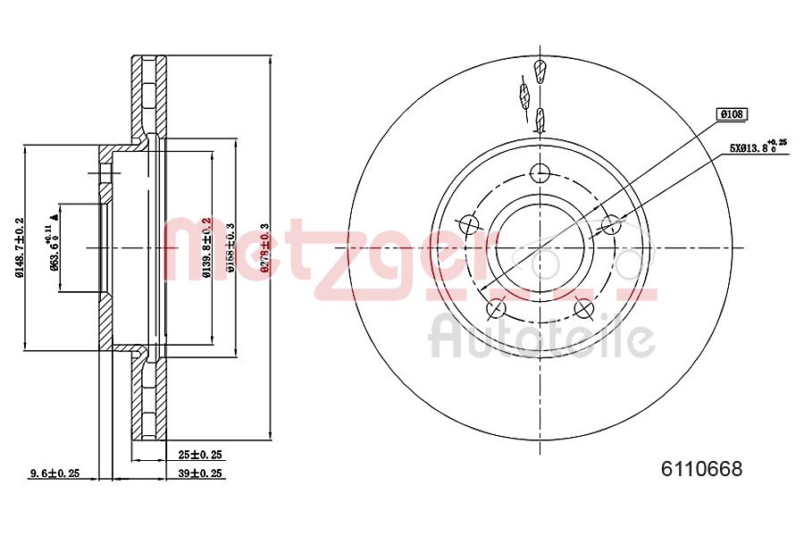 METZGER 6110668 Bremsscheibe