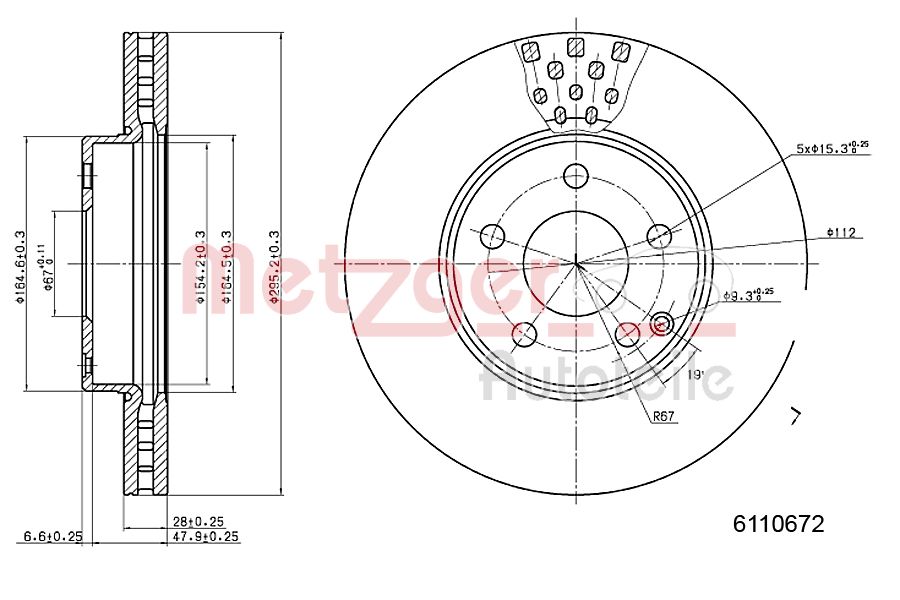 METZGER 6110672 Bremsscheibe
