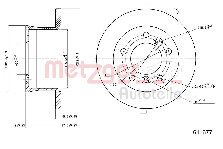 METZGER 6110677 GREENPARTS Bremsscheibe