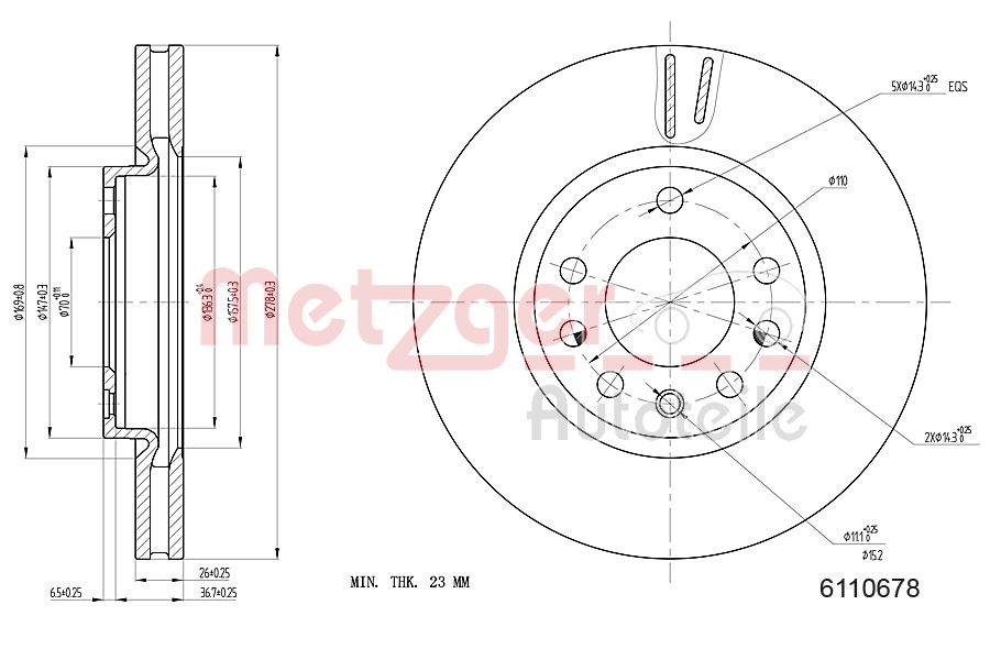 METZGER 6110678 Bremsscheibe