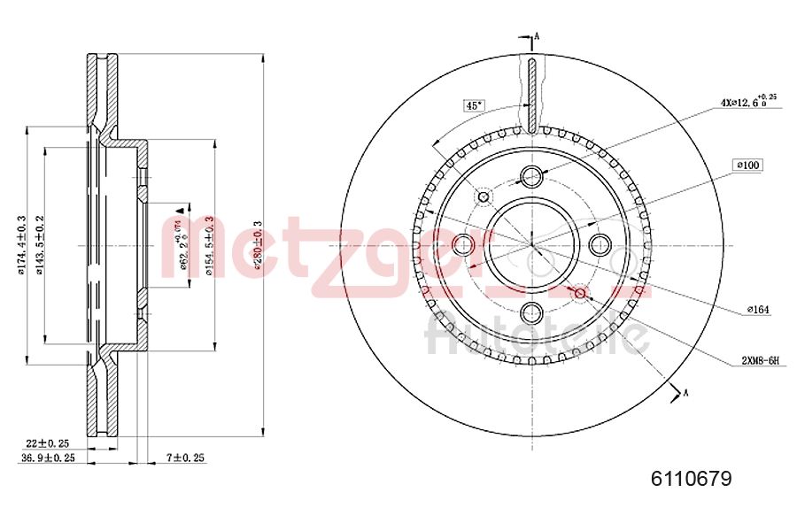 METZGER 6110679 Bremsscheibe