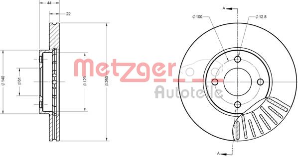METZGER 6110680 Bremsscheibe