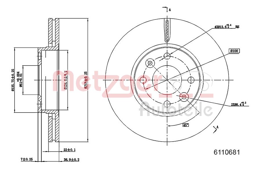 METZGER 6110681 GREENPARTS Bremsscheibe