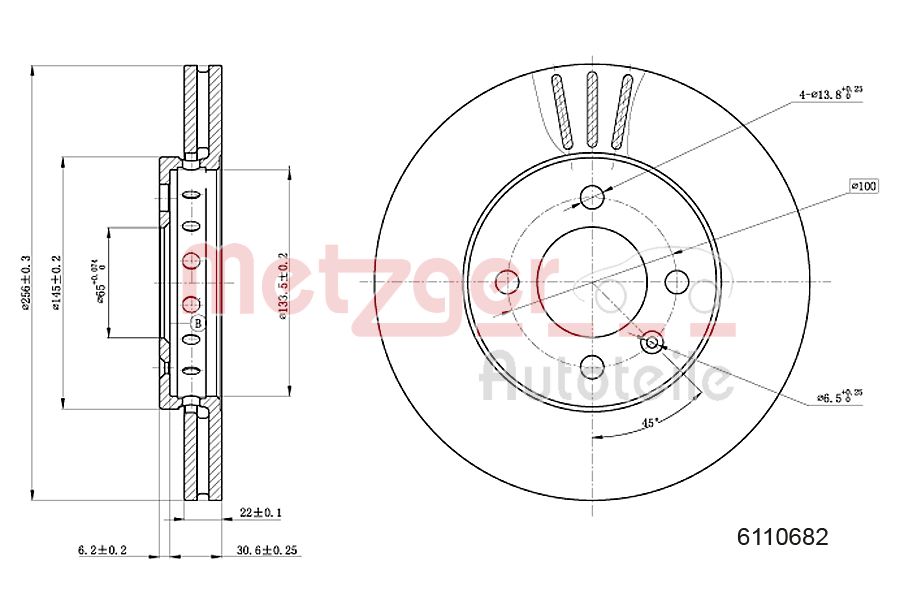 METZGER 6110682 GREENPARTS Bremsscheibe