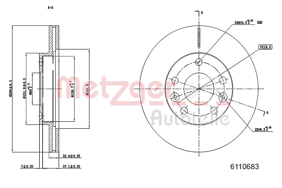 METZGER 6110683 Bremsscheibe