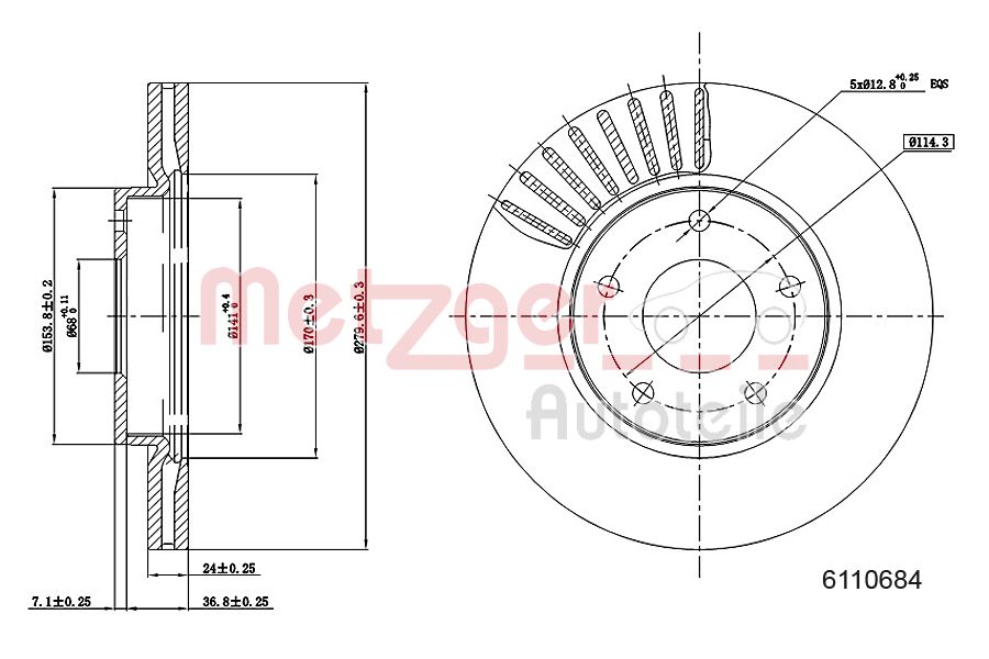METZGER 6110684 Bremsscheibe