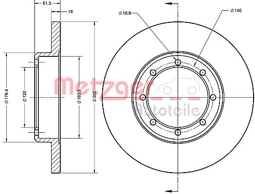 METZGER 6110686 Bremsscheibe