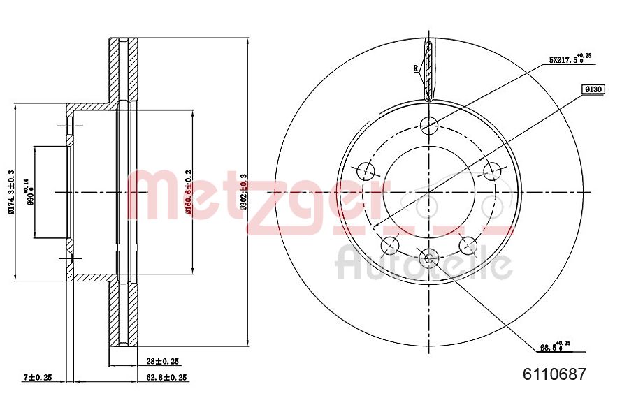 METZGER 6110687 GREENPARTS Bremsscheibe