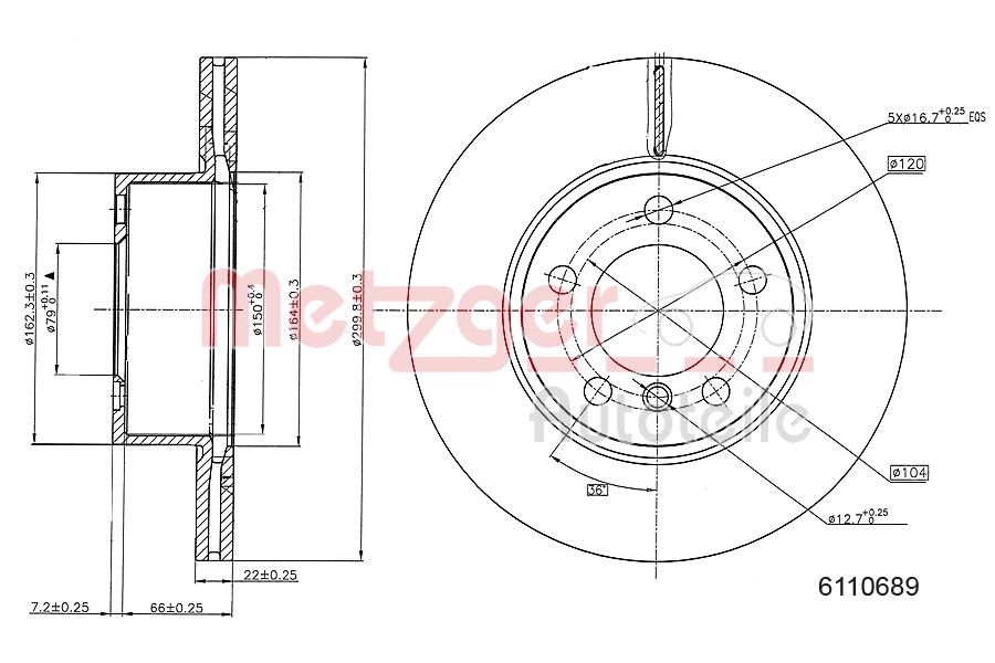 METZGER 6110689 Bremsscheibe