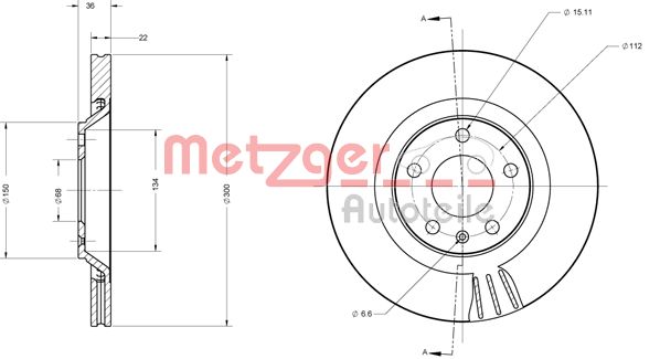 METZGER 6110697 Bremsscheibe