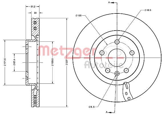 METZGER 6110698 Bremsscheibe