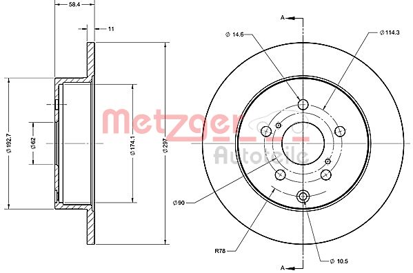 METZGER 6110700 Bremsscheibe
