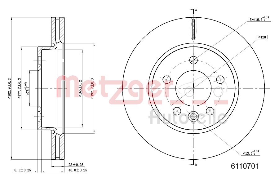 METZGER 6110701 Bremsscheibe
