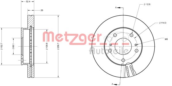 METZGER 6110702 Bremsscheibe