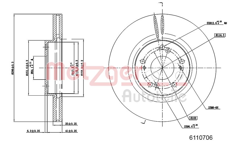 METZGER 6110706 Bremsscheibe