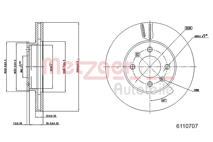 METZGER 6110707 Bremsscheibe