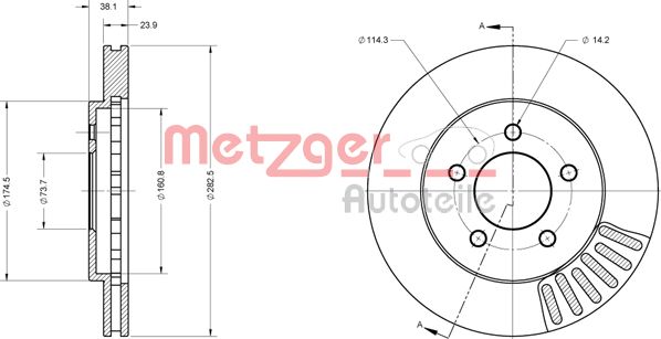 METZGER 6110708 Bremsscheibe