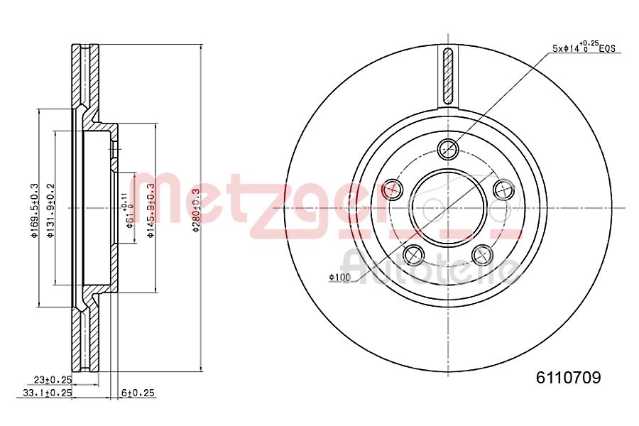 METZGER 6110709 Bremsscheibe