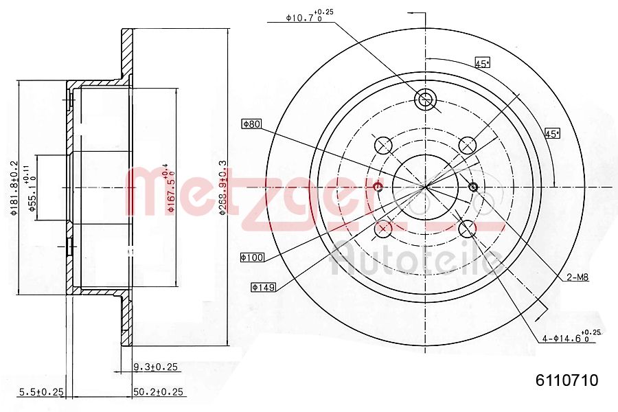 METZGER 6110710 GREENPARTS Bremsscheibe