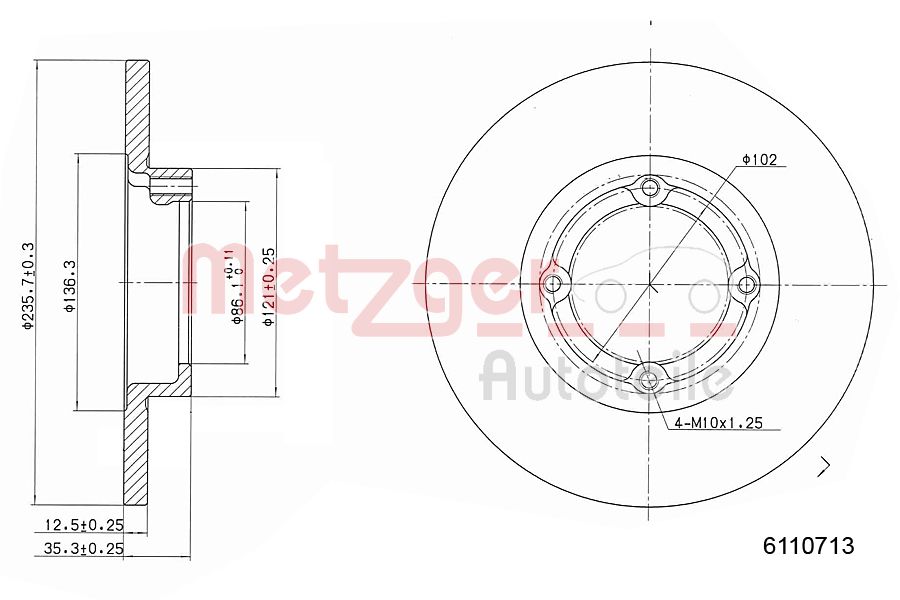 METZGER 6110713 Bremsscheibe