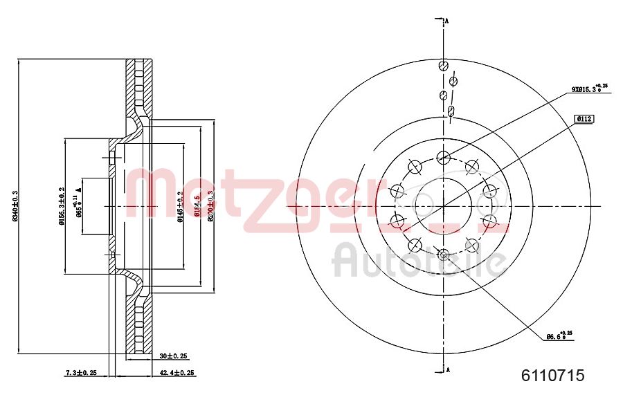 METZGER 6110715 GREENPARTS Bremsscheibe