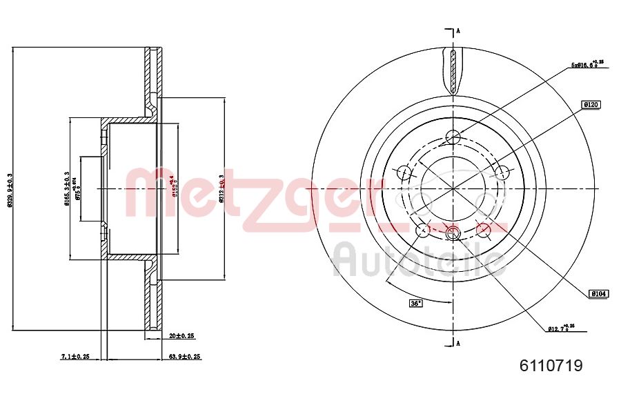 METZGER 6110719 Bremsscheibe