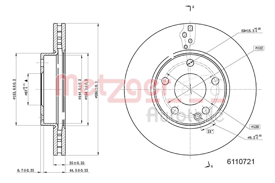 METZGER 6110721 Bremsscheibe