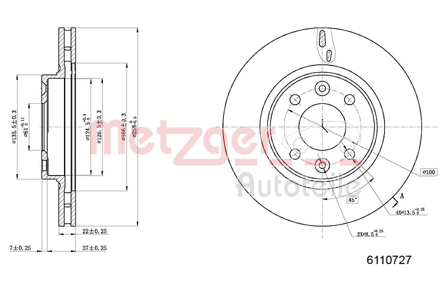 METZGER 6110727 Bremsscheibe