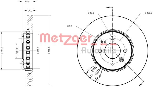 METZGER 6110729 Bremsscheibe