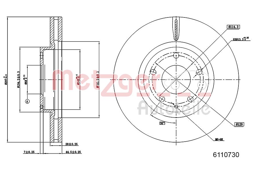 METZGER 6110730 Bremsscheibe