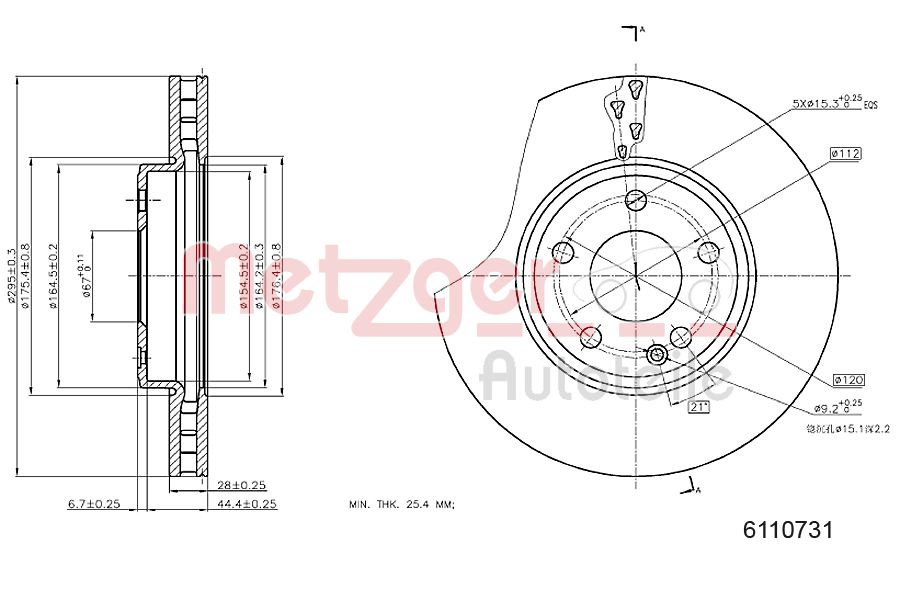 METZGER 6110731 Bremsscheibe