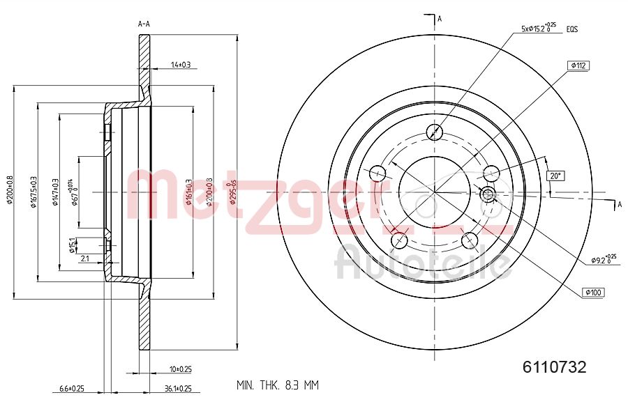 METZGER 6110732 GREENPARTS Bremsscheibe