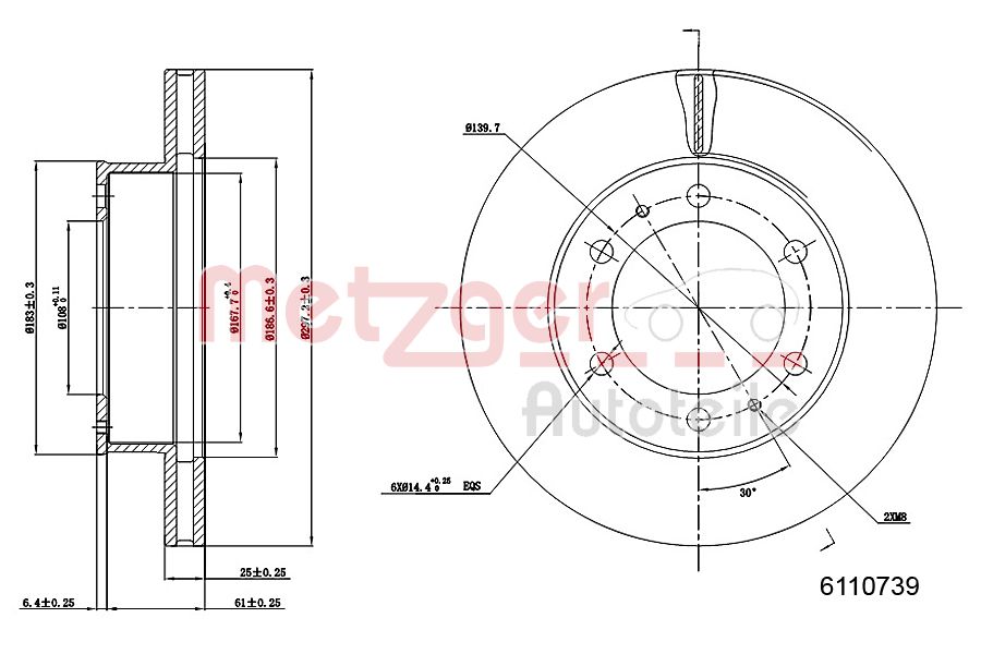 METZGER 6110739 Bremsscheibe