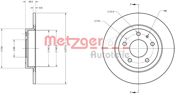 METZGER 6110740 Bremsscheibe