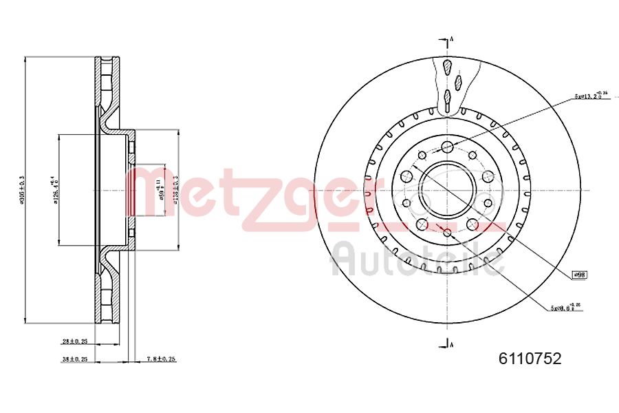 METZGER 6110752 Bremsscheibe