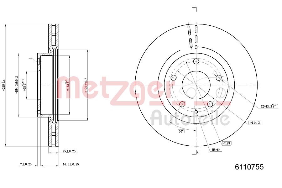 METZGER 6110755 Bremsscheibe
