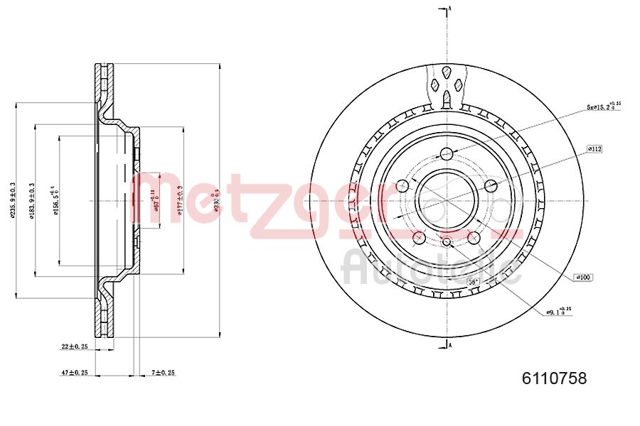 METZGER 6110758 Bremsscheibe