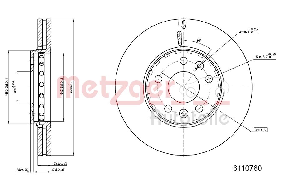 METZGER 6110760 Bremsscheibe