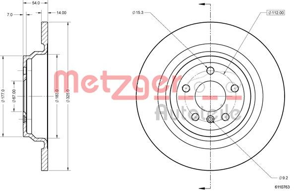 METZGER 6110763 Bremsscheibe