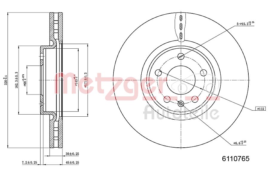 METZGER 6110765 Bremsscheibe