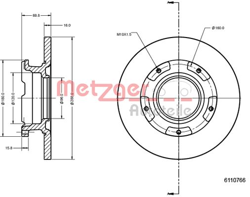 METZGER 6110766 Bremsscheibe