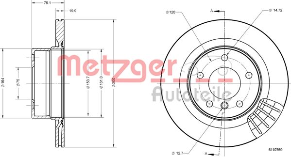 METZGER 6110769 Bremsscheibe