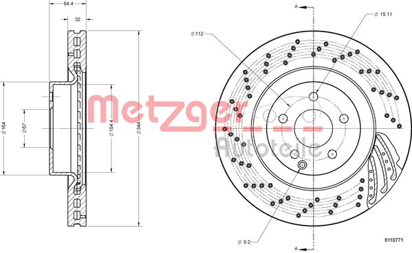 METZGER 6110771 Bremsscheibe