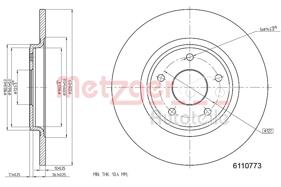 METZGER 6110773 Bremsscheibe